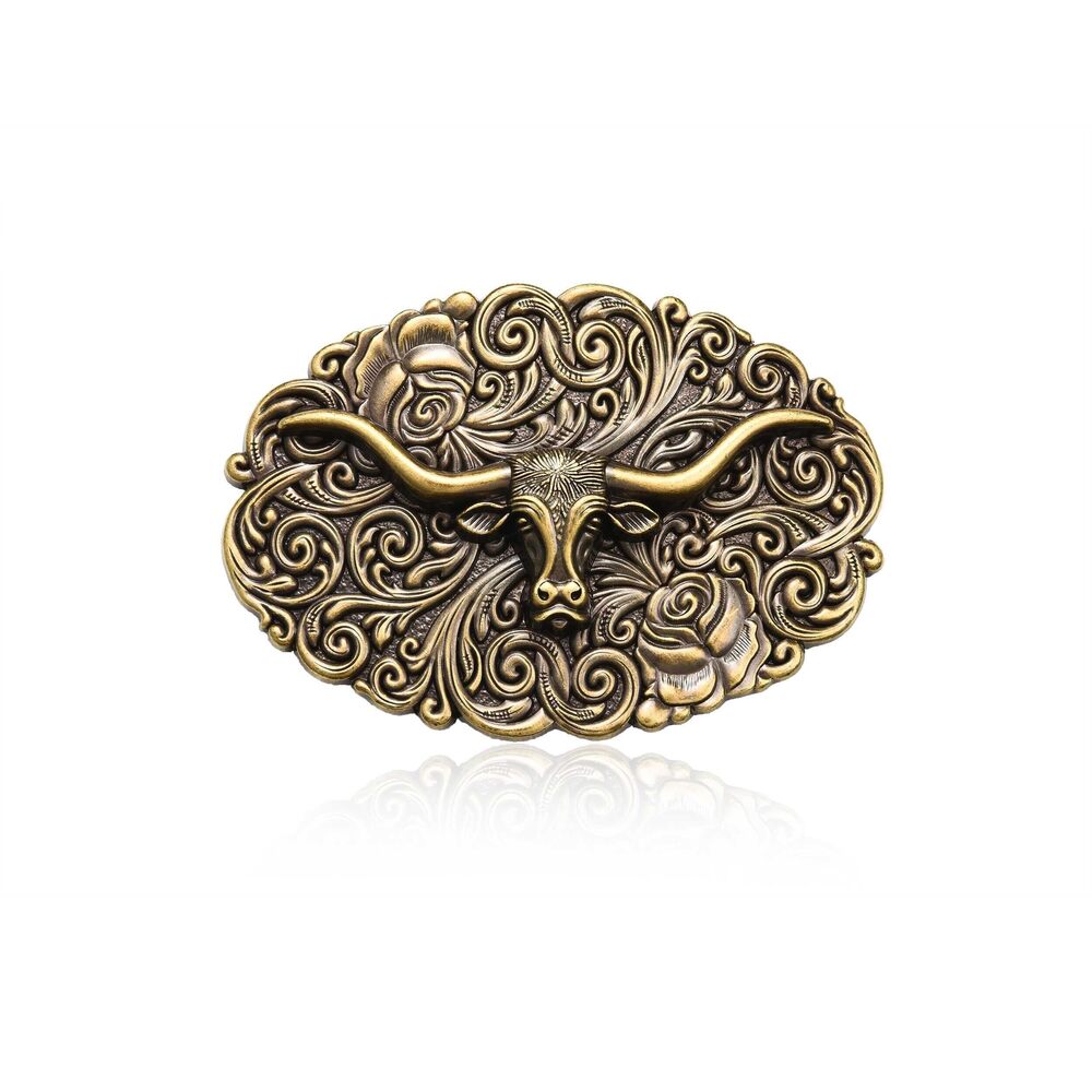 1012 Western Longhorn Belt Buckle , Cowboy Rodeo Belt Buckle, Cowgirl Jeans